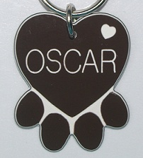 Plastic Paw Dog ID Tag